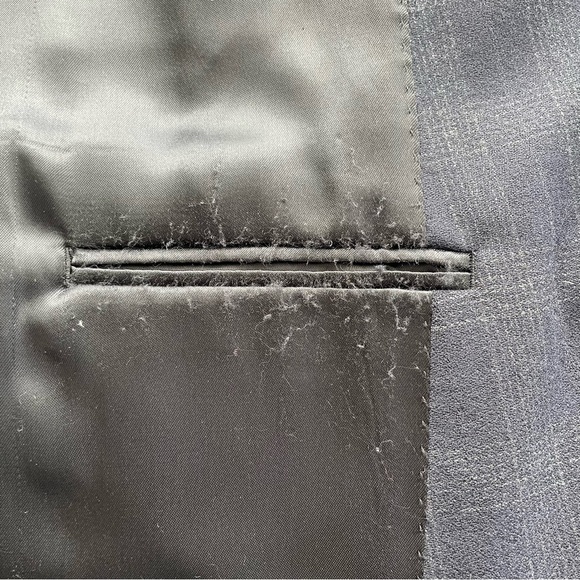 Sandro Paris Men’s Navy Plaid Wool Suit EU 52 / US 42 | 2-Piece Blazer & Pants - Picture 12 of 16